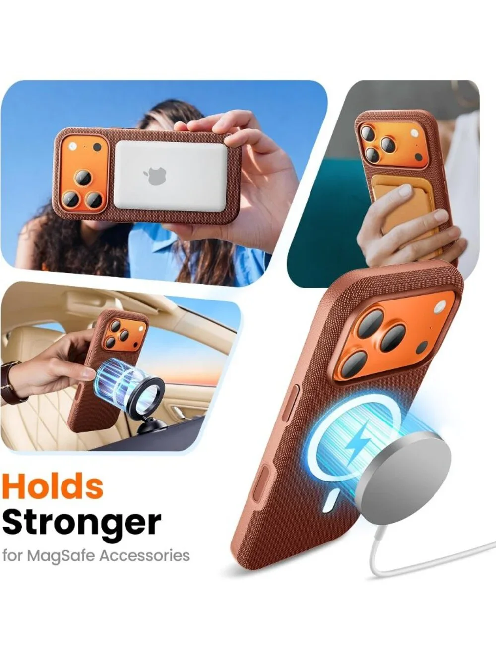 iPhone 17 Pro Orange Techwoven Drop Protection Shockproof Skin-Friendly Case